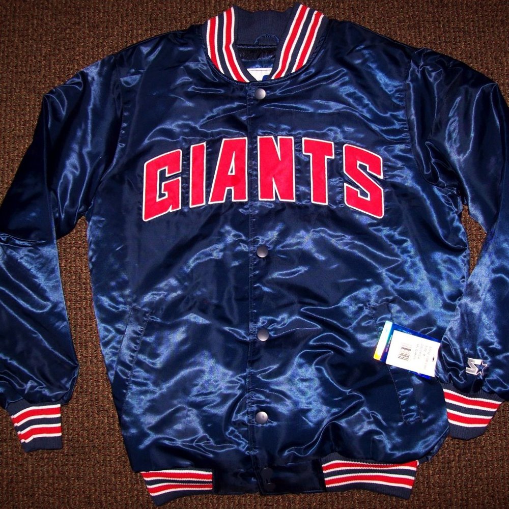 New York Giants Jacket NFL Starter Snap Down Throwback Jacket